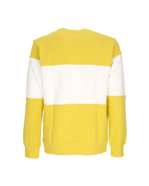 Nike Leichtes Club Plus Herren-Sweatshirt Mit Rundhalsausschnitt, Farbblock-Rundhalsausschnitt, Lebendiges Schwefel/Weib in Yellow für Herren