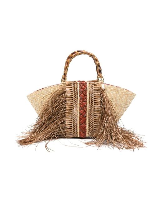 La Milanesa Brown Fransen Detail Handtasche