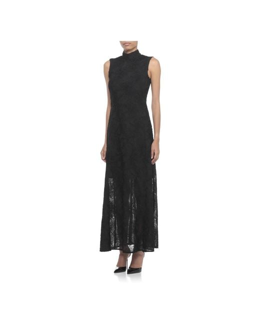 ROTATE BIRGER CHRISTENSEN Black Schwarzes Tüllkleid Mit Rosen-Details