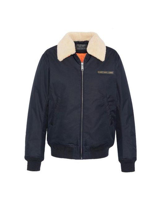 Schott Nyc Blue Winter Jackets for men
