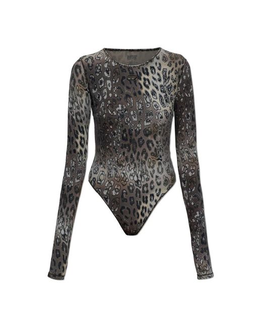 DIESEL Tops ,Grijs ,Nylon Angelica-Utlt Bodysuit in het Black