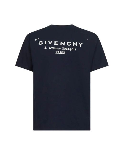 Givenchy Tops ,Blauw ,Katoen Blauwe Bedrukte T-Shirts En Polos in het Blue voor heren