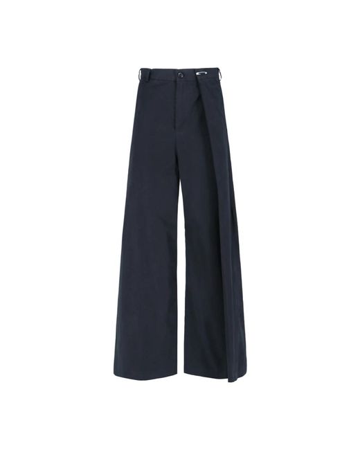 Pantaloni larghi in cotone nero di MM6 by Maison Martin Margiela in Blue