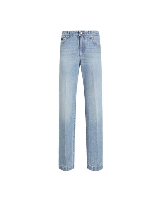 Dolce Gabbana Women's Blue Straight Fit Jeans