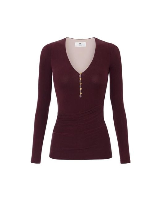 Elisabetta Franchi Purple Long Sleeve Tops