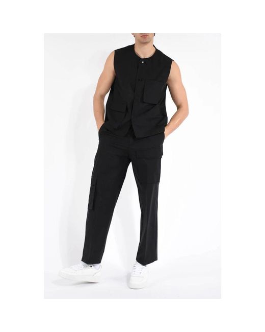 Costumein Baumwoll-Multi-Taschenweste in Black für Herren