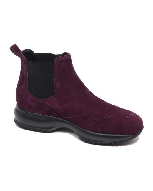 Hogan Purple Chelsea Boots