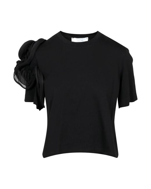 Magliette in cotone nero con girocollo di Kaos in Black