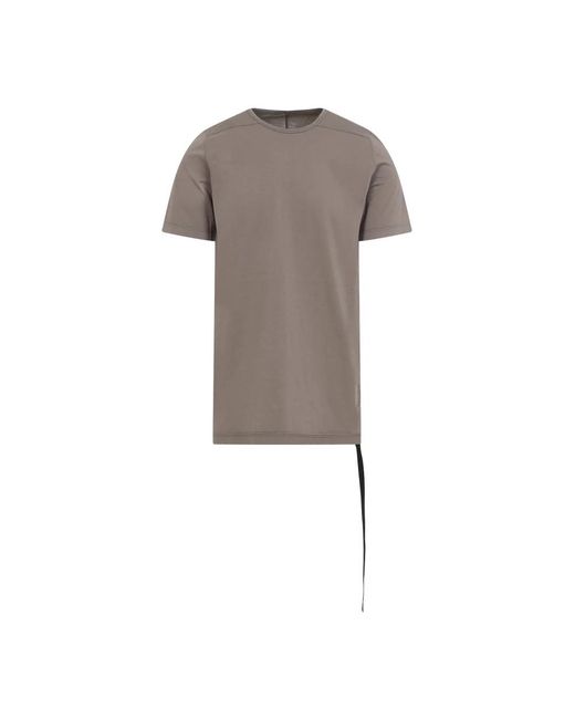 Rick Owens Gray Dust Level T-Shirt With Unique Side Strap for men