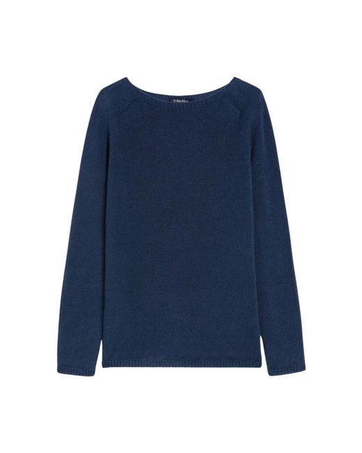 Max Mara Blue Round-Neck Knitwear