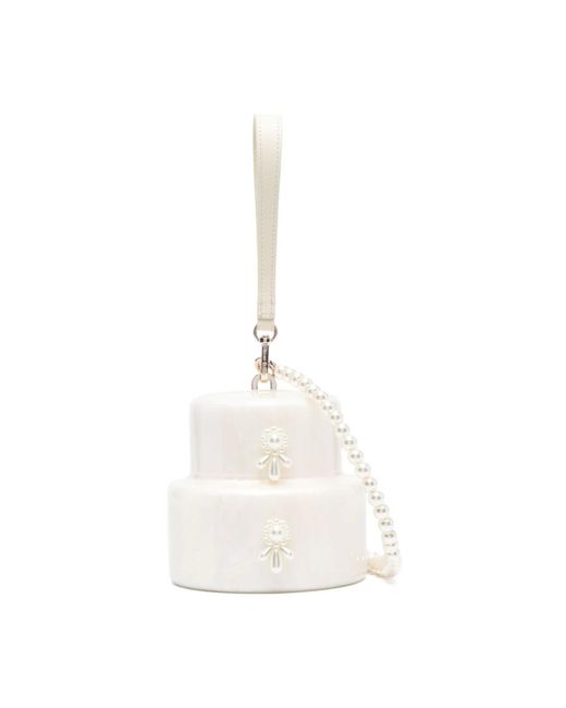 Bolso de pastel con perlas y lentejuelas Simone Rocha de color White