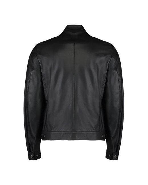 Moorer Black Leather Jackets for men