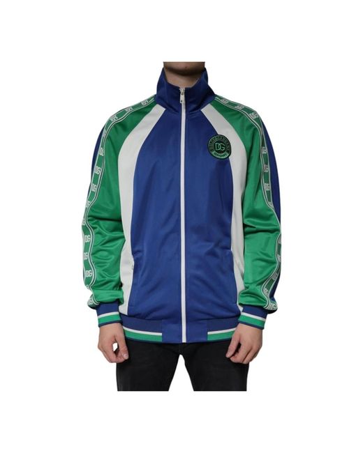 Dolce & Gabbana Jassen ,Veelkleurig ,Polyester Bomberjack Met Logodetails in het Green voor heren