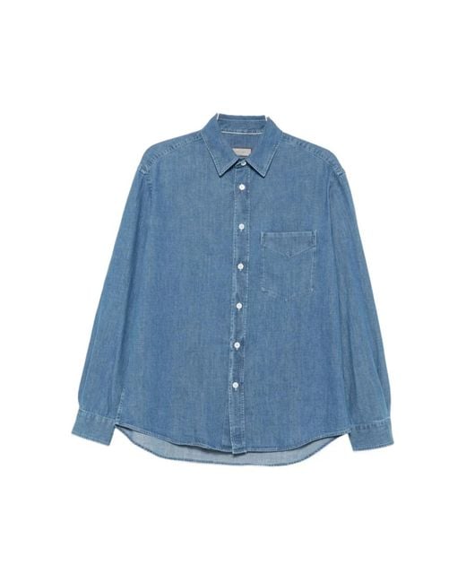 Canali Blue Denim Shirts for men