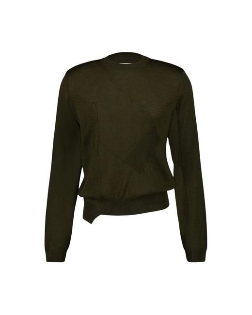 MM6 by Maison Margiela Green Round-Neck Knitwear for men