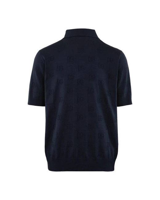Dolce & Gabbana Blue Polo Shirts for men