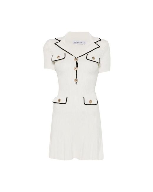 Self-Portrait White Short Dresses