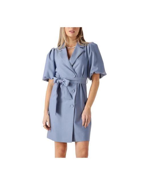 Notre-v Kleedjes ,Blauw ,Charmante Blauwe Mini Jurk in het Blue
