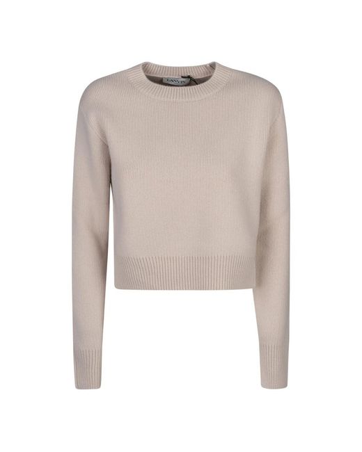 Lanvin Natural Round-Neck Knitwear