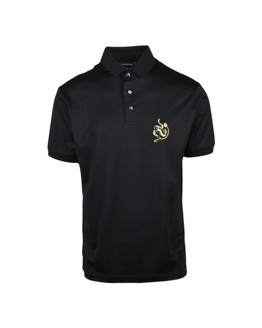 Emporio Armani Black Polo Shirts for men