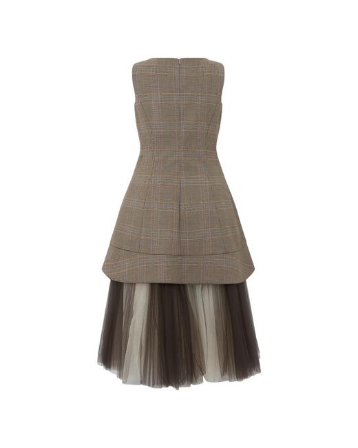Moschino Asymmetrische Midi-Jurk Met V-Hals in het Brown