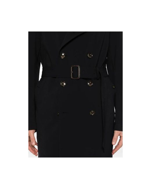 Montecore Double-Breasted Trenchcoat in het Black voor heren
