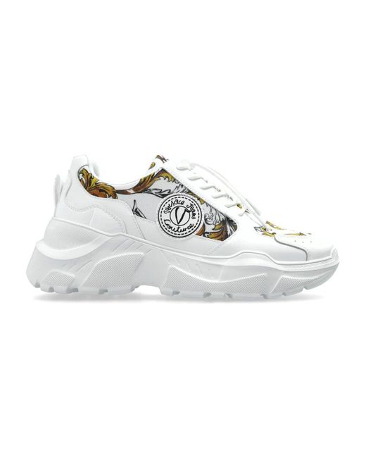 Versace Jeans Couture White Sneakers mit barockmuster