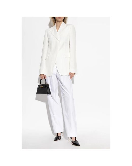 Sportmax Jassen ,Wit ,Leer Cera Blazer in het White