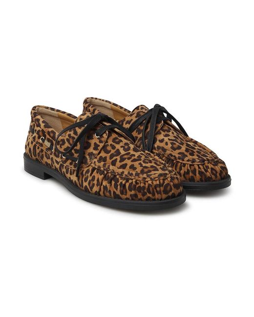 Loriblu Brown Bootsschuhe Mit Leopardenmuster