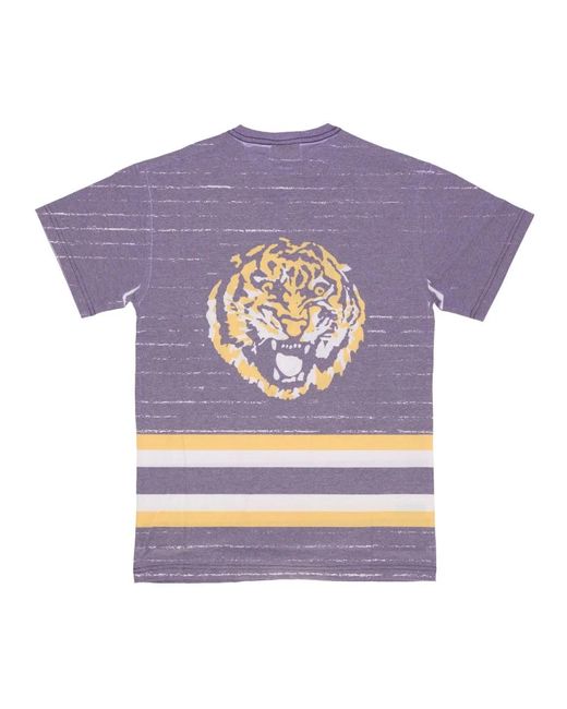 Mitchell & Ness Tops ,Veelkleurig ,Katoen Lsu Tigers Basketball Celebration Tee in het Purple voor heren