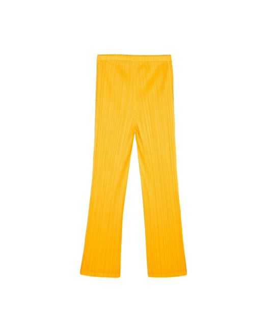 Trousers > straight trousers Issey Miyake en coloris Yellow