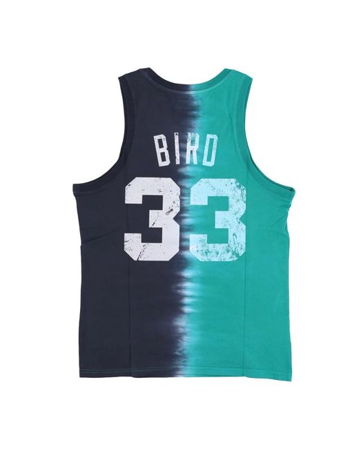 Mitchell & Ness Fitness ,Veelkleurig ,Katoen Larry Bird Nba Tie Dye Tank in het Blue voor heren