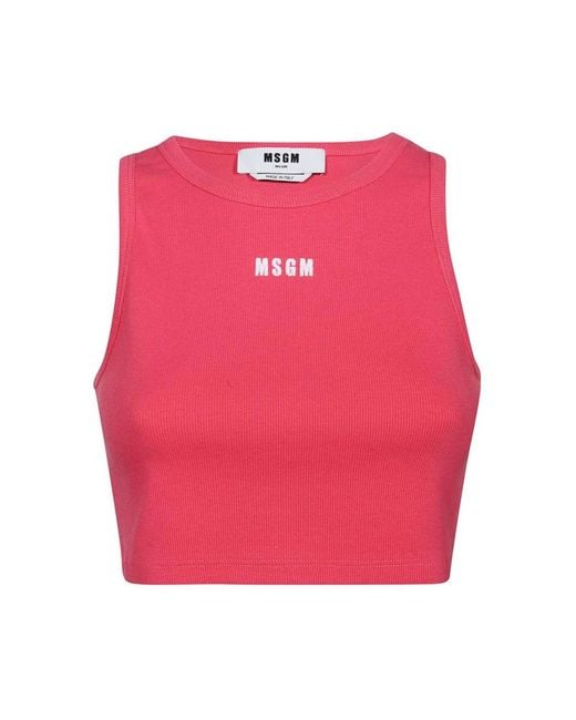 MSGM Pink Sleeveless Tops