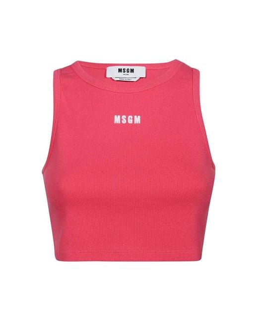 MSGM Pink Sleeveless Tops
