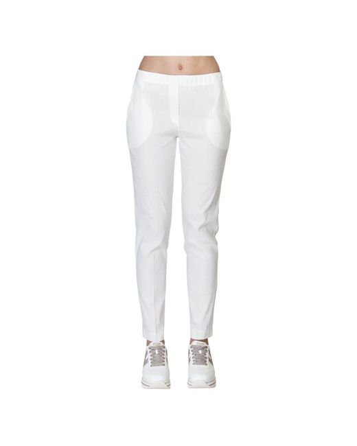 D.exterior Broeken ,Wit ,Linnen Slim-Fit Broek in het White