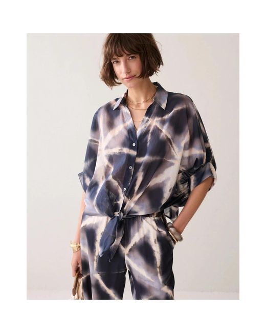 Summum Black Batik-Bluse
