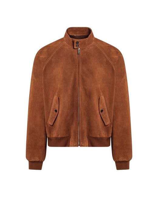 Prada Bruin Leren Kort Jack in het Brown voor heren