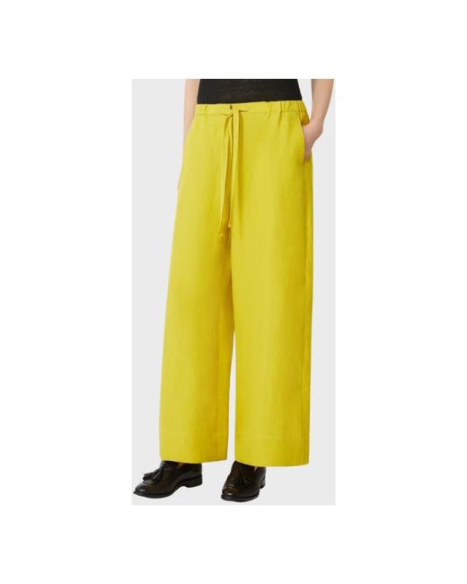 Max Mara Yellow Wide Trousers
