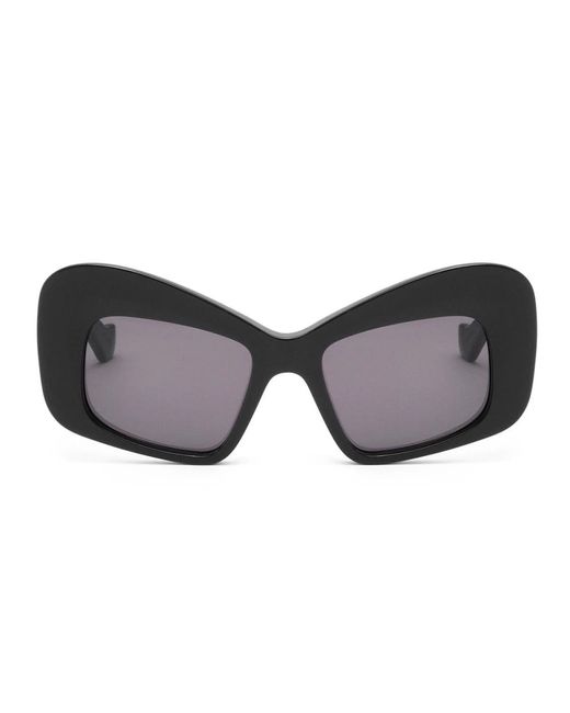 Loewe Black Schmetterlingsstil sonnenbrille mit dunkelgrauen gläsern