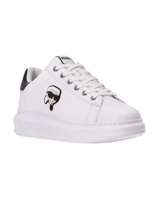 Karl Lagerfeld White Weiße casual leder sneakers