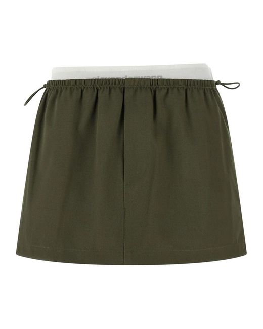 Alexander Wang Rokken ,Groen ,Katoen Cotton Mini Skirt in het Green