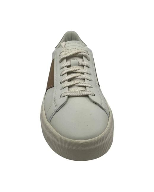 Santoni Leather Sneaker in Gray für Herren