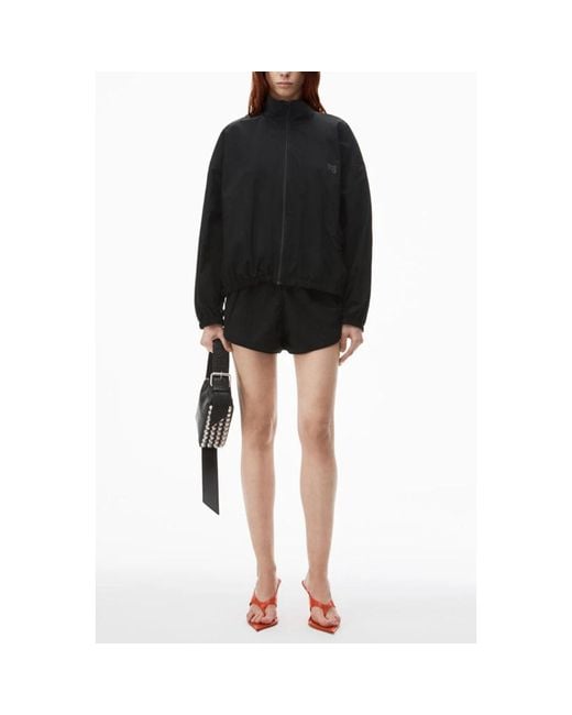 Giacca nera con collo a imbuto resistente all'acqua di Alexander Wang in Black
