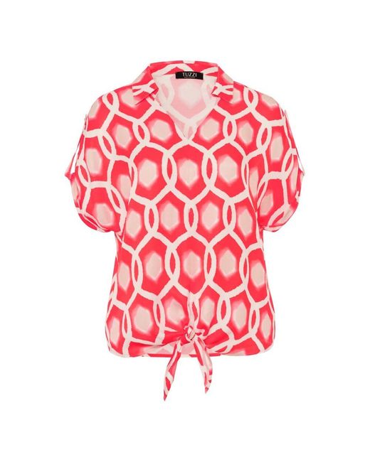 Tuzzi Red Lobster Bay Bluse Mit Bindeband