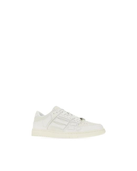 Amiri White Paneled Leather Low-Top Sneakers With Lace-Up Closure for men