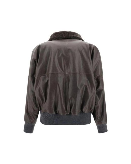 Faux Fur & Shearling Jackets di Brunello Cucinelli in Gray