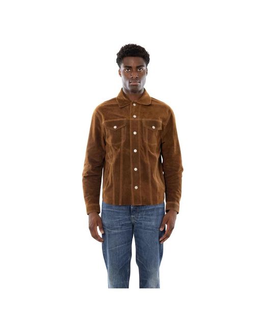 CYCLE James Suede Overshirt in het Brown voor heren