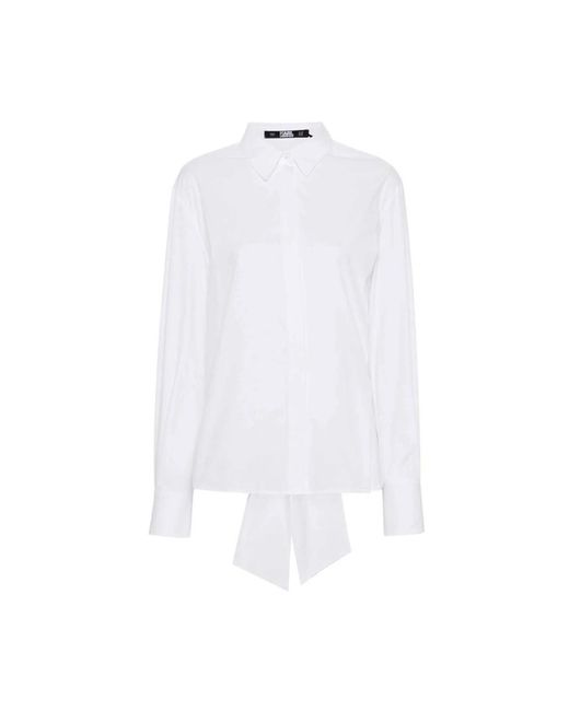 Karl Lagerfeld White Weißes bio-baumwoll-popelinehemd