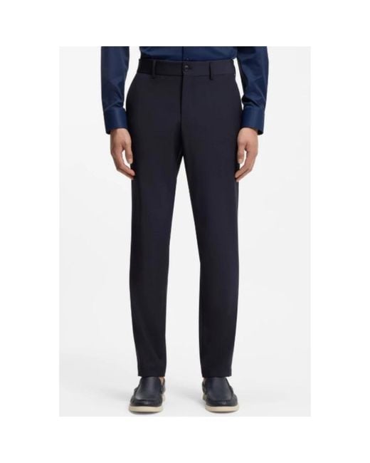 Boss Blue Slim-Fit Trousers for men