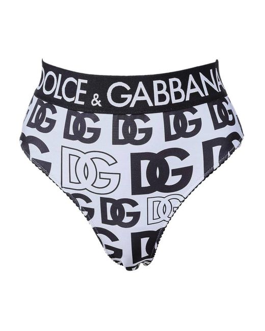 Mutande con stampa logo di Dolce & Gabbana in Black